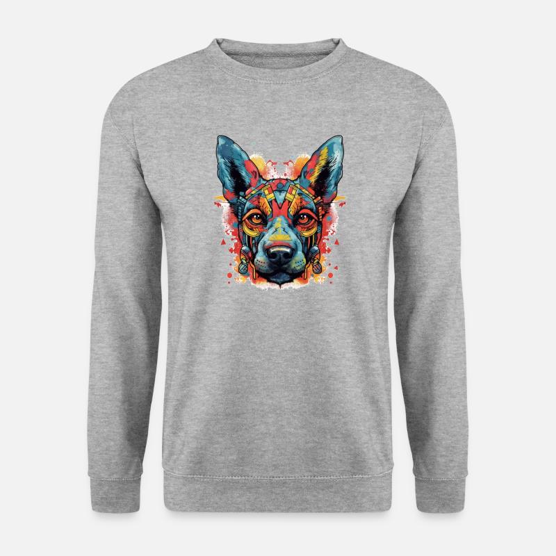 Hund - Unisex Pullover - Weißgrau meliert