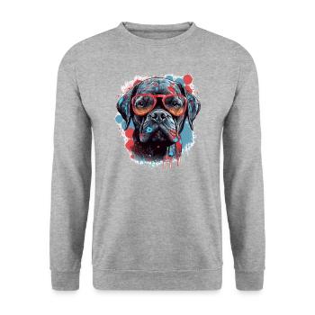 Chien - Sweat-shirt Unisexe - gris chiné - Devant - Alina (178cm) & Michal (187cm)