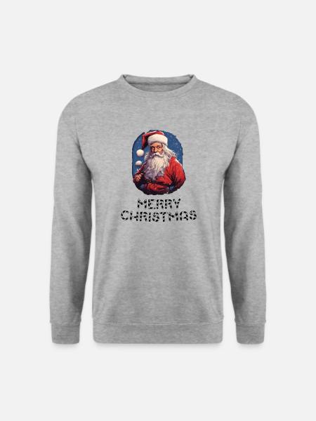 Weihnachtsmann - Marry Christmas - Unisex Pullover - Weißgrau meliert