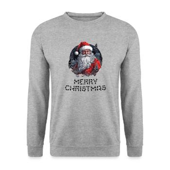 Santa Claus - Marry Christmas - Unisex Sweatshirt - salt & pepper - Front - Alina (178cm) & Michal (187cm)