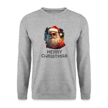 Weihnachtsmann - Marry Christmas - Unisex Pullover - Weißgrau meliert - Vorne - Alina (178cm) & Michal (187cm)