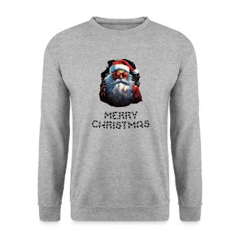 Santa Claus - Marry Christmas - Unisex Sweatshirt - salt & pepper - Front - Alina (178cm) & Michal (187cm)