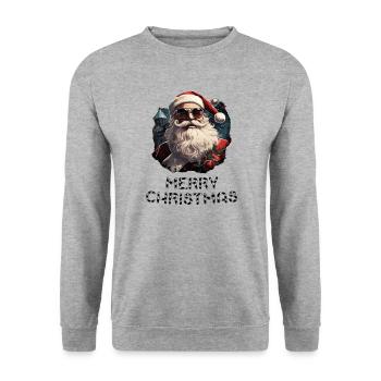Santa Claus - Marry Christmas - Unisex Sweatshirt - salt & pepper - Front - Alina (178cm) & Michal (187cm)