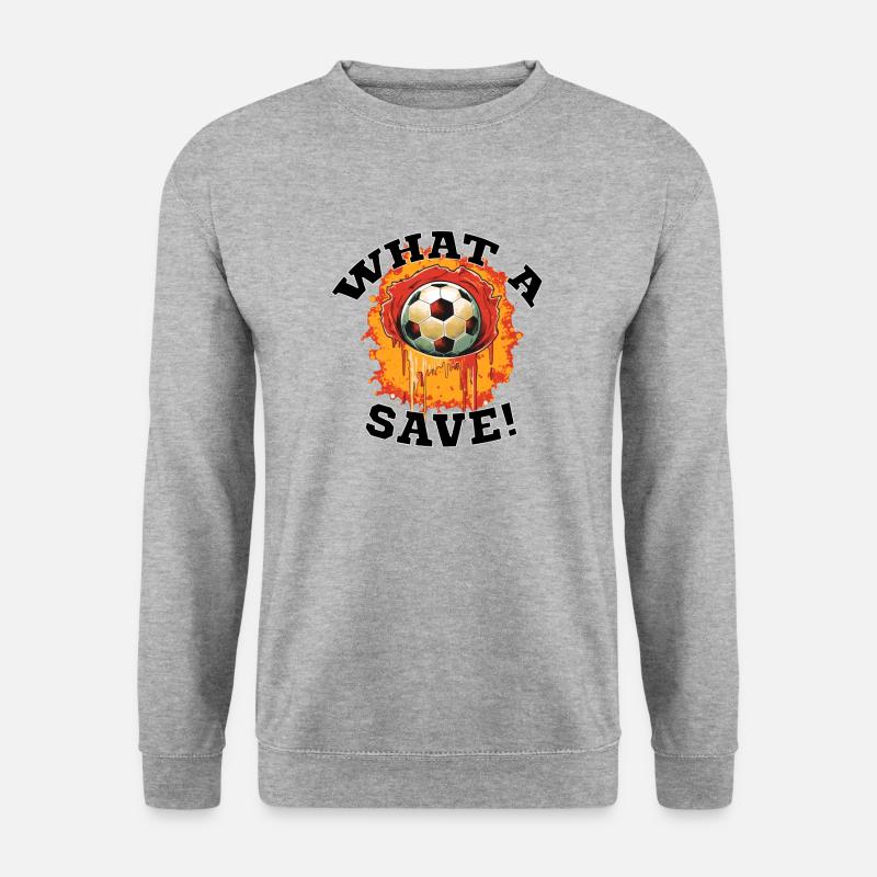 Fußball ball - What a Save! - Unisex Pullover - Weißgrau meliert