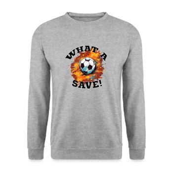 Balle de football - Quelle sauvegarde! - Sweat-shirt Unisexe - gris chiné - Devant - Alina (178cm) & Michal (187cm)