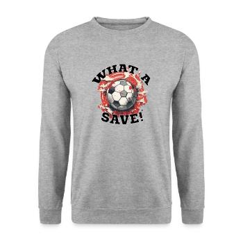 Balle de football - Quelle sauvegarde! - Sweat-shirt Unisexe - gris chiné - Devant - Alina (178cm) & Michal (187cm)