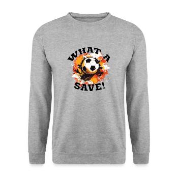 Balle de football - Quelle sauvegarde! - Sweat-shirt Unisexe - gris chiné - Devant - Alina (178cm) & Michal (187cm)