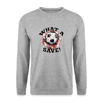 Balle de football - Quelle sauvegarde! - Sweat-shirt Unisexe - gris chiné - Devant - Alina (178cm) & Michal (187cm)
