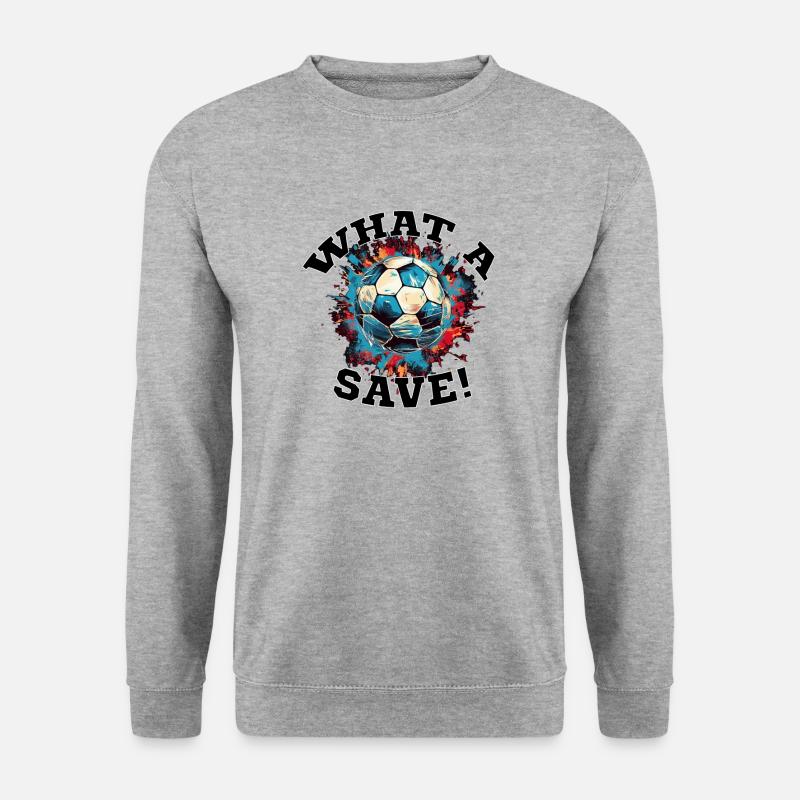 Fußball ball - What a Save! - Unisex Pullover - Weißgrau meliert