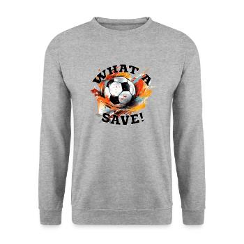 Balle de football - Quelle sauvegarde! - Sweat-shirt Unisexe - gris chiné - Devant - Alina (178cm) & Michal (187cm)