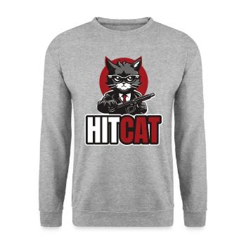 HitCat (en anglais seulement) - Sweat-shirt Unisexe - gris chiné - Devant - Alina (178cm) & Michal (187cm)
