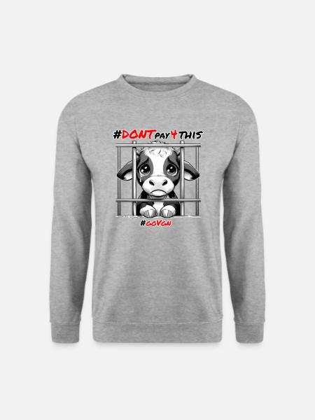 Kalb hinter Gittern Schwarz - Dont pay for This - Unisex Pullover - Weißgrau meliert
