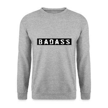 Badass to express yourself - Unisex Sweatshirt - salt & pepper - Front - Alina (178cm) & Michal (187cm)