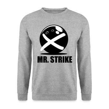 Mr Strike - Mein Sport - Unisex Pullover - Weißgrau meliert - Vorne - Alina (178cm) & Michal (187cm)