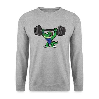 Funny Cute Cool Alligator Crocodile - Unisex Sweatshirt - salt & pepper - Front - Alina (178cm) & Michal (187cm)