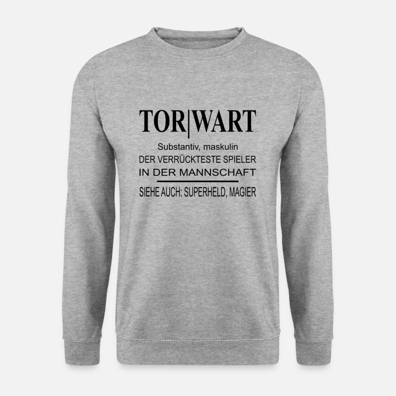 Torwart verrücktester Spieler Design Geschenkidee - Unisex Pullover - Weißgrau meliert