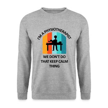 Physical Therapist Humorous Gift Saying Funny - Unisex Sweatshirt - salt & pepper - Front - Alina (178cm) & Michal (187cm)