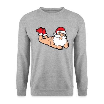 Santa Claus Christmas Santa - Unisex Sweatshirt - salt & pepper - Front - Alina (178cm) & Michal (187cm)