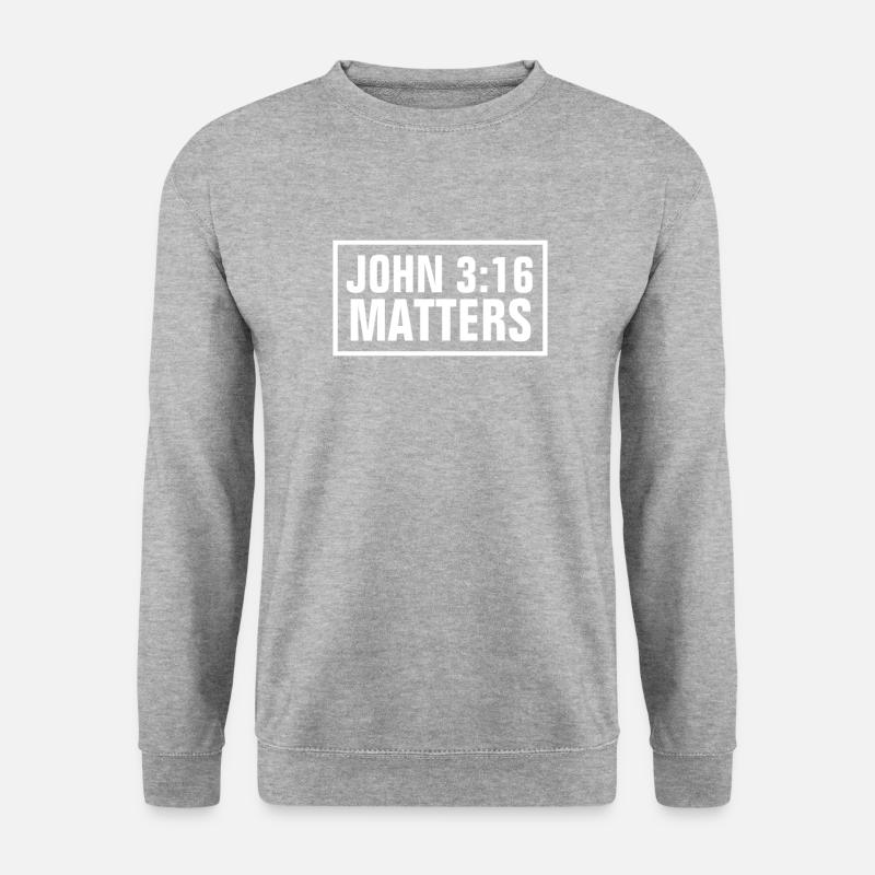 Jean 3:16 ça compte - Sweat-shirt Unisexe - gris chiné