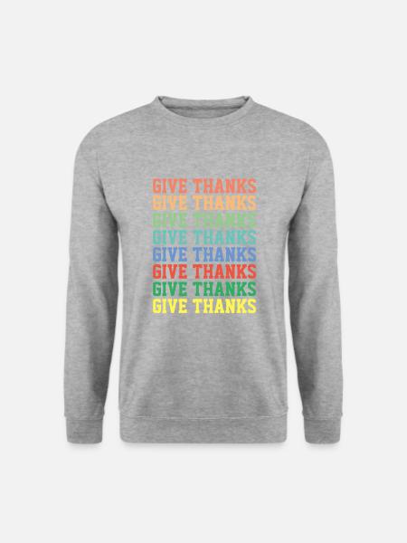 Danke - christliche Zitate - Unisex Pullover - Weißgrau meliert