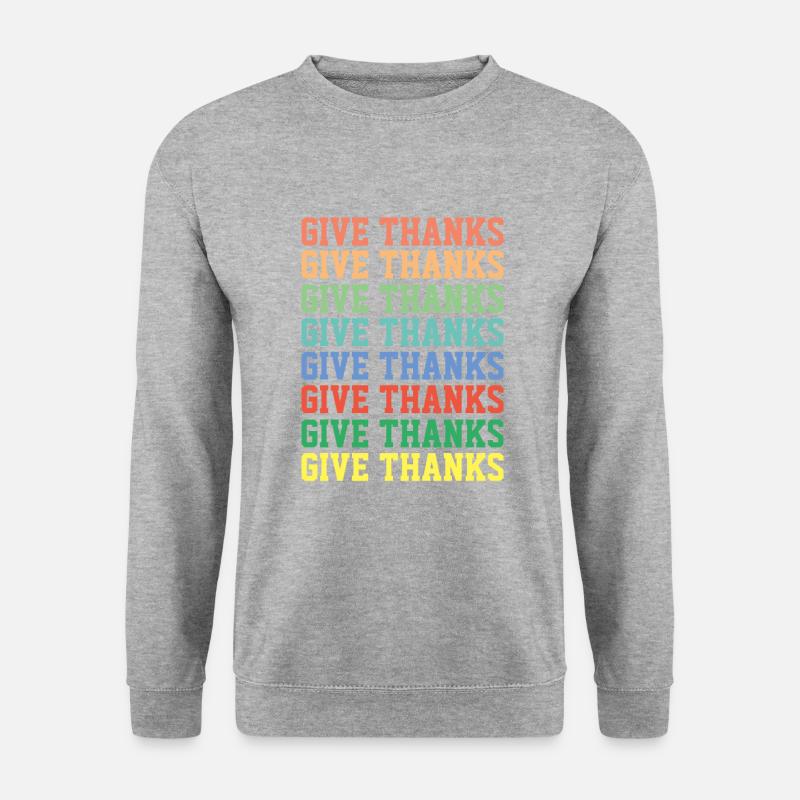 Danke - christliche Zitate - Unisex Pullover - Weißgrau meliert