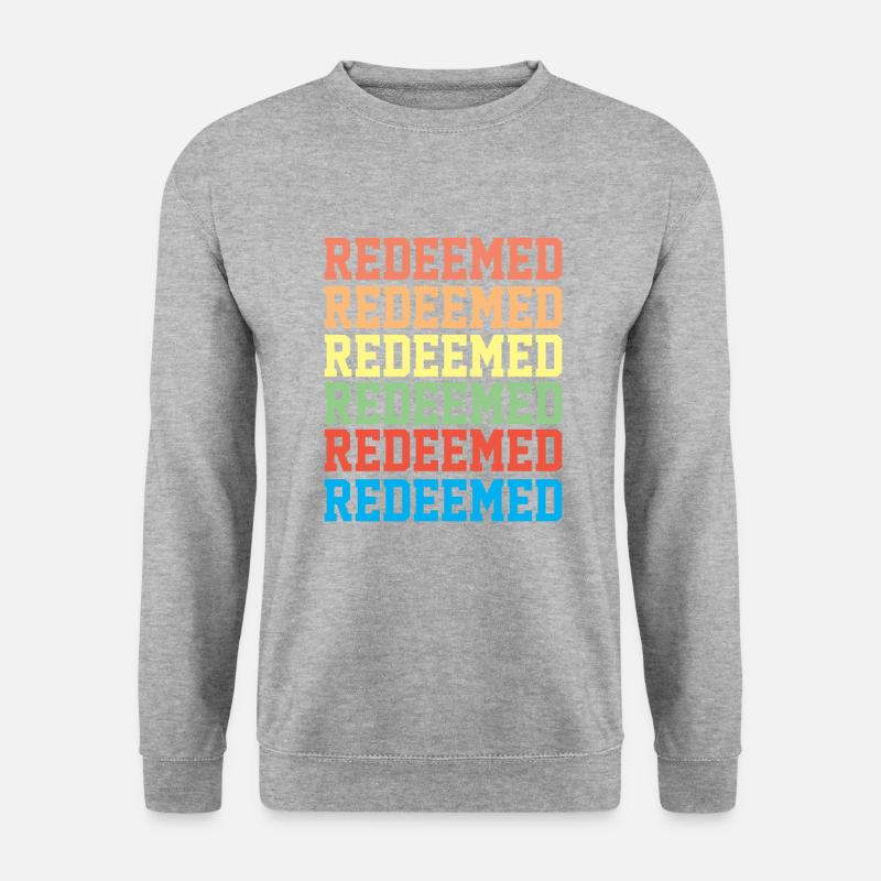 Eingelöst - christliche Zitate - Unisex Pullover - Weißgrau meliert