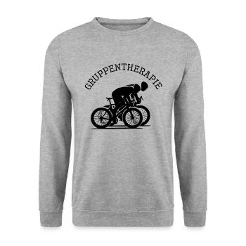 Radfahrer Radfahrerin Fahrrad Straßenrad Gruppe - Unisex Pullover - Weißgrau meliert - Vorne - Alina (178cm) & Michal (187cm)