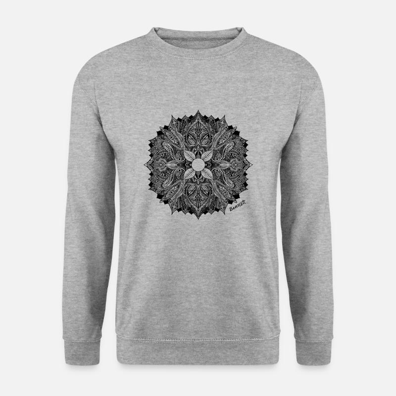 Mandala - Unisex Pullover - Weißgrau meliert