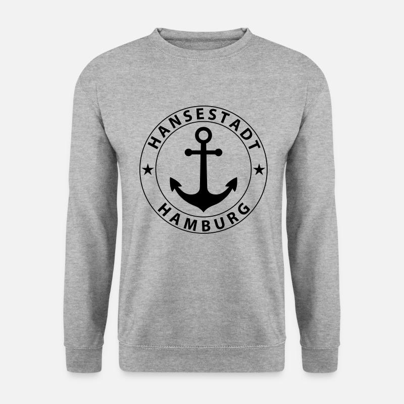 Hamburg - Unisex Pullover - Weißgrau meliert