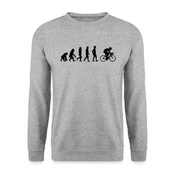 Evolution Fahrrad - Unisex Pullover - Weißgrau meliert - Vorne - Alina (178cm) & Michal (187cm)