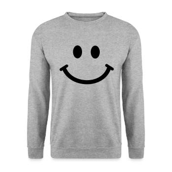 Visage souriant heureux - Sweat-shirt Unisexe - gris chiné - Devant - Alina (178cm) & Michal (187cm)