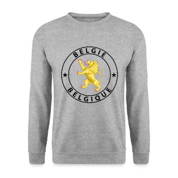 Belgien - Unisex Pullover - Weißgrau meliert - Vorne - Alina (178cm) & Michal (187cm)