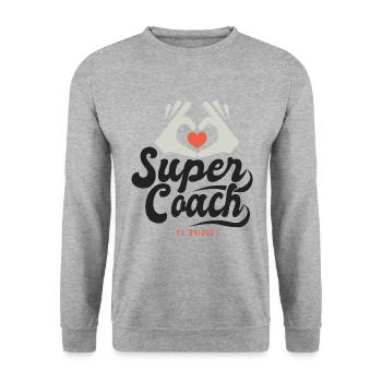Super coach l unique cadeau coach entraineur - Sweat-shirt Unisexe - gris chiné - Devant - Alina (178cm) & Michal (187cm)