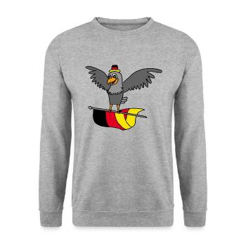 Germany Eagle - Unisex Sweatshirt - salt & pepper - Front - Alina (178cm) & Michal (187cm)