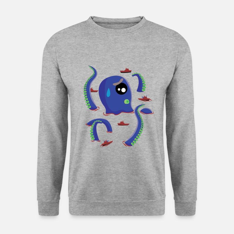 Octopus Octopus fights against ships - Unisex Sweatshirt - salt & pepper