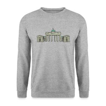 Brandenburg Gate BERLIN c - Unisex Sweatshirt - salt & pepper - Front - Alina (178cm) & Michal (187cm)