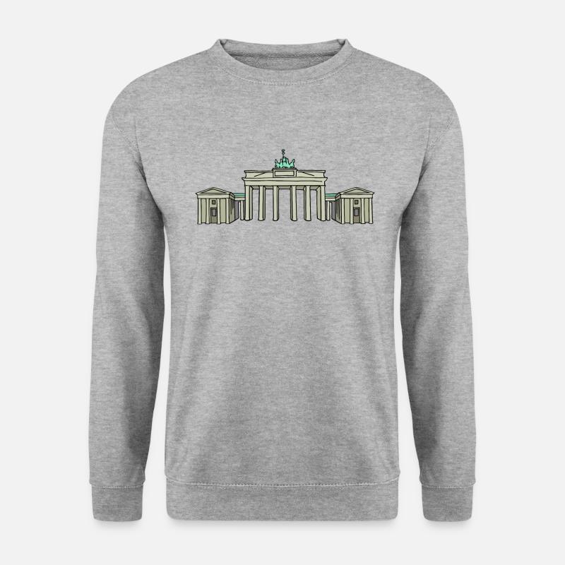 Brandenburger Tor BERLIN - Unisex Pullover - Weißgrau meliert