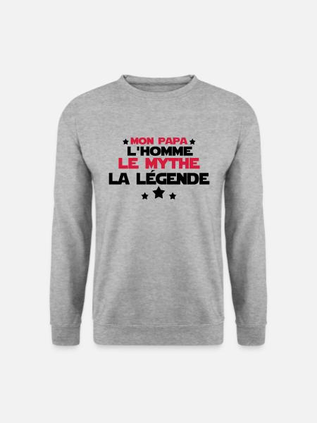 mon papa - Sweat-shirt Unisexe - gris chiné