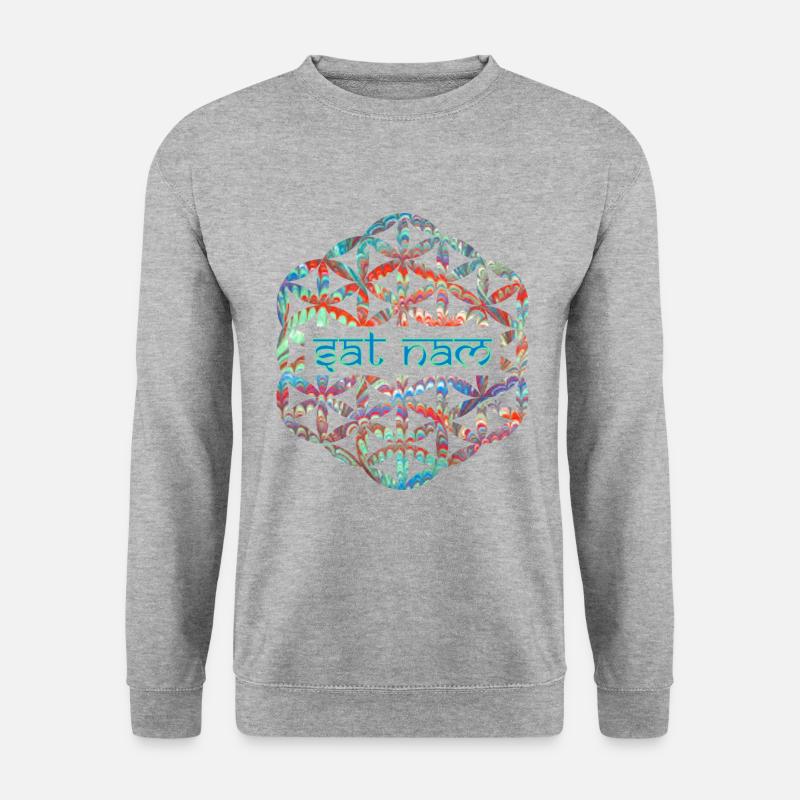 mantra dat nam e 72 - Unisex Pullover - Weißgrau meliert