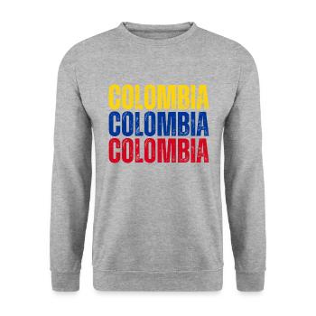 Drapeau de la Colombie, fierté colombienne - Sweat-shirt Unisexe - gris chiné - Devant - Alina (178cm) & Michal (187cm)