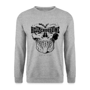 Skull - Unisex Pullover - Weißgrau meliert - Vorne - Alina (178cm) & Michal (187cm)