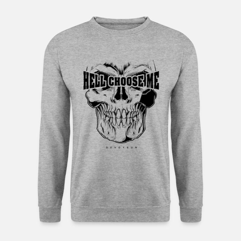 Skull - Unisex Pullover - Weißgrau meliert