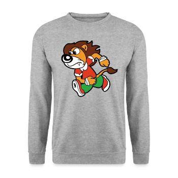 Sprinter Lion Jogging Running Athletics Entraînement - Sweat-shirt Unisexe - gris chiné - Devant - Alina (178cm) & Michal (187cm)