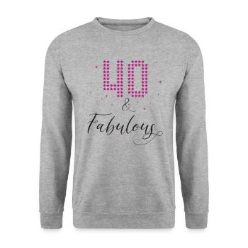 40 Fabulous 1980 40's 40th birthday woman - Unisex Sweatshirt - salt & pepper - Front - Alina (178cm) & Michal (187cm)