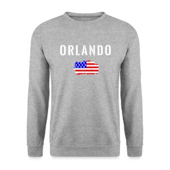 Tampa Urlaub USA Flagge Reisen Amerika Florida - Unisex Pullover - Weißgrau meliert - Vorne - Alina (178cm) & Michal (187cm)