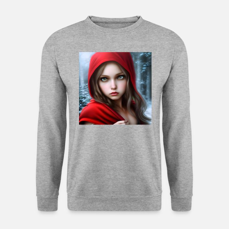 Rotkäppchen im Winterwald - Märchen - Unisex Pullover - Weißgrau meliert