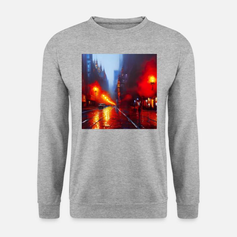 Lampes de pluie - Style impressionniste - Sweat-shirt Unisexe - gris chiné