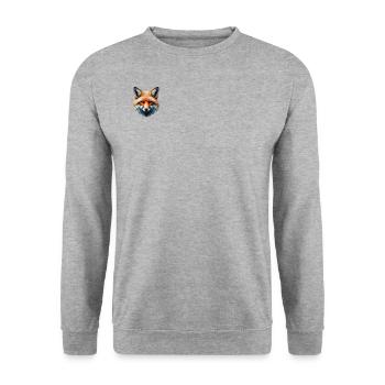 Fuchs Polygon - Unisex Pullover - Weißgrau meliert - Vorne - Alina (178cm) & Michal (187cm)