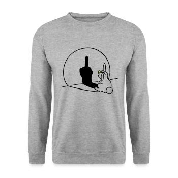 Fuck you very much - 2C white & very bright Shirts - Unisex Sweatshirt - salt & pepper - Front - Alina (178cm) & Michal (187cm)