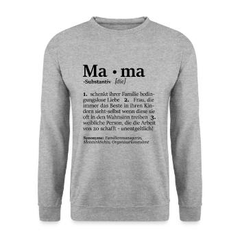 Mama Muttertag Beste Mama Weltbeste Mutter - Unisex Pullover - Weißgrau meliert - Vorne - Alina (178cm) & Michal (187cm)